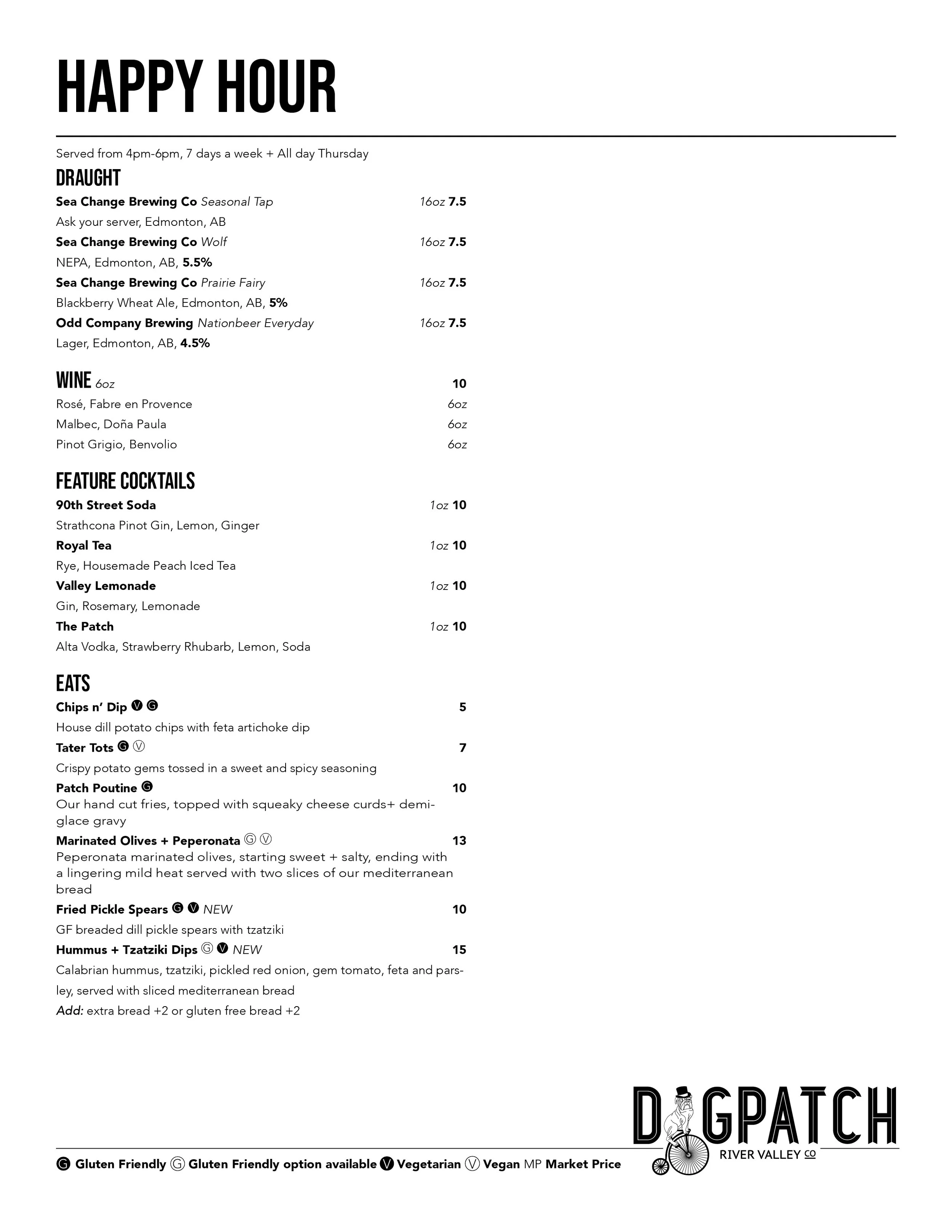 Dogpatch Menu Menu — Dogpatch