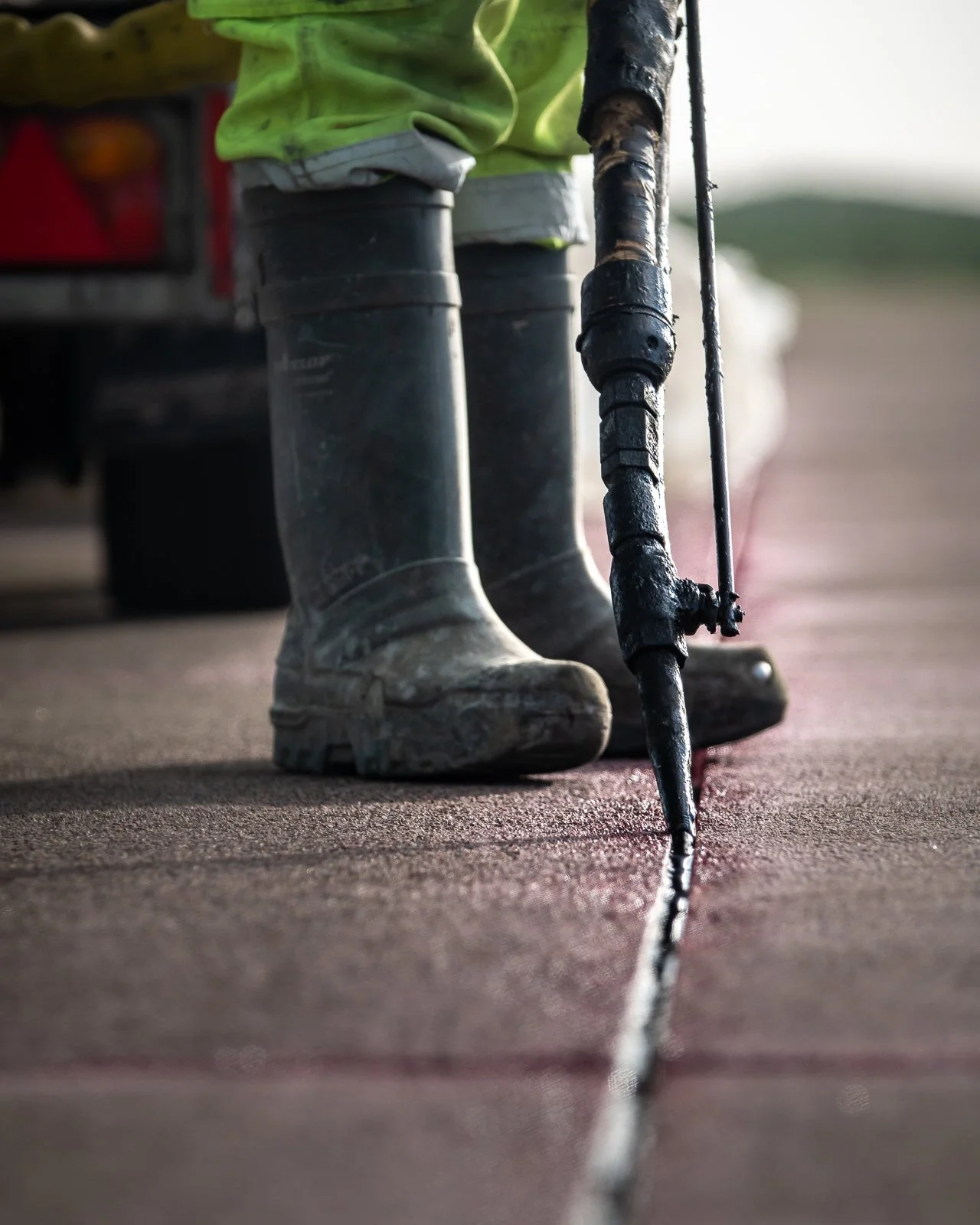 Sealing joints on a  concrete surface