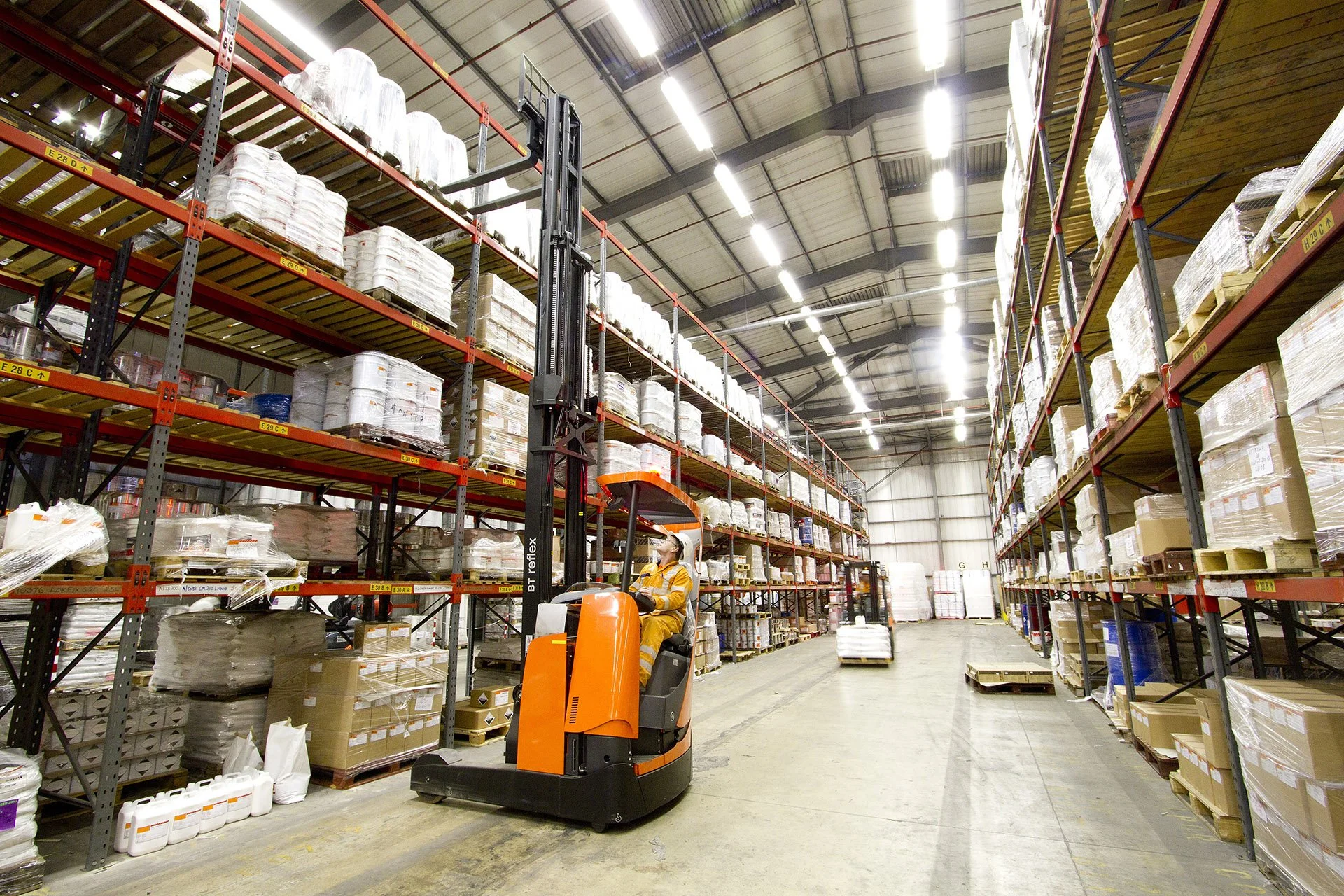 Manufacturer's warehouse set up.