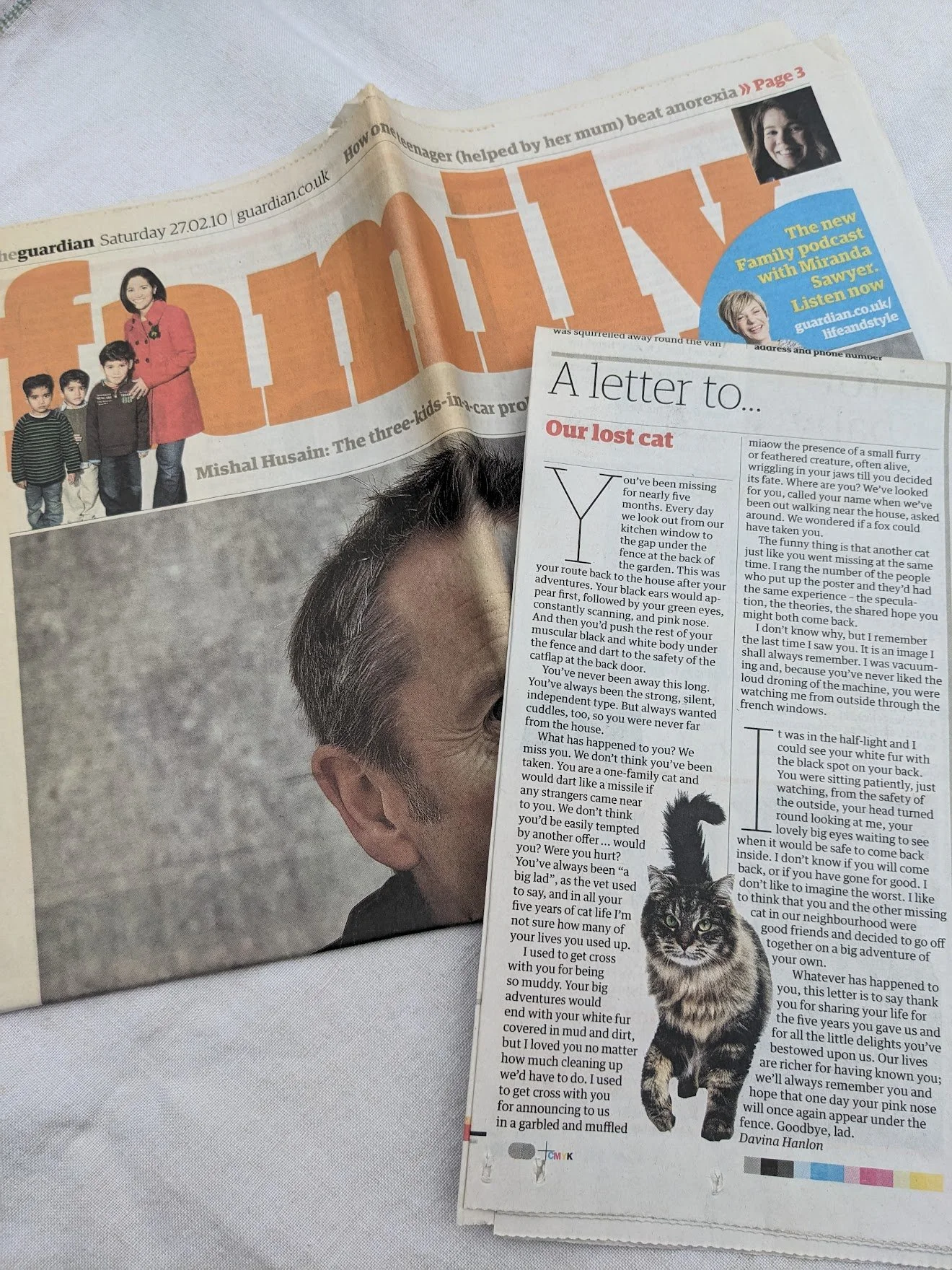 A published Letter to Our Lost Cat