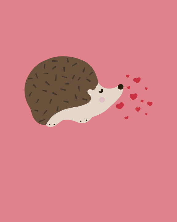 Lovable Hedgehog Downloadable Print