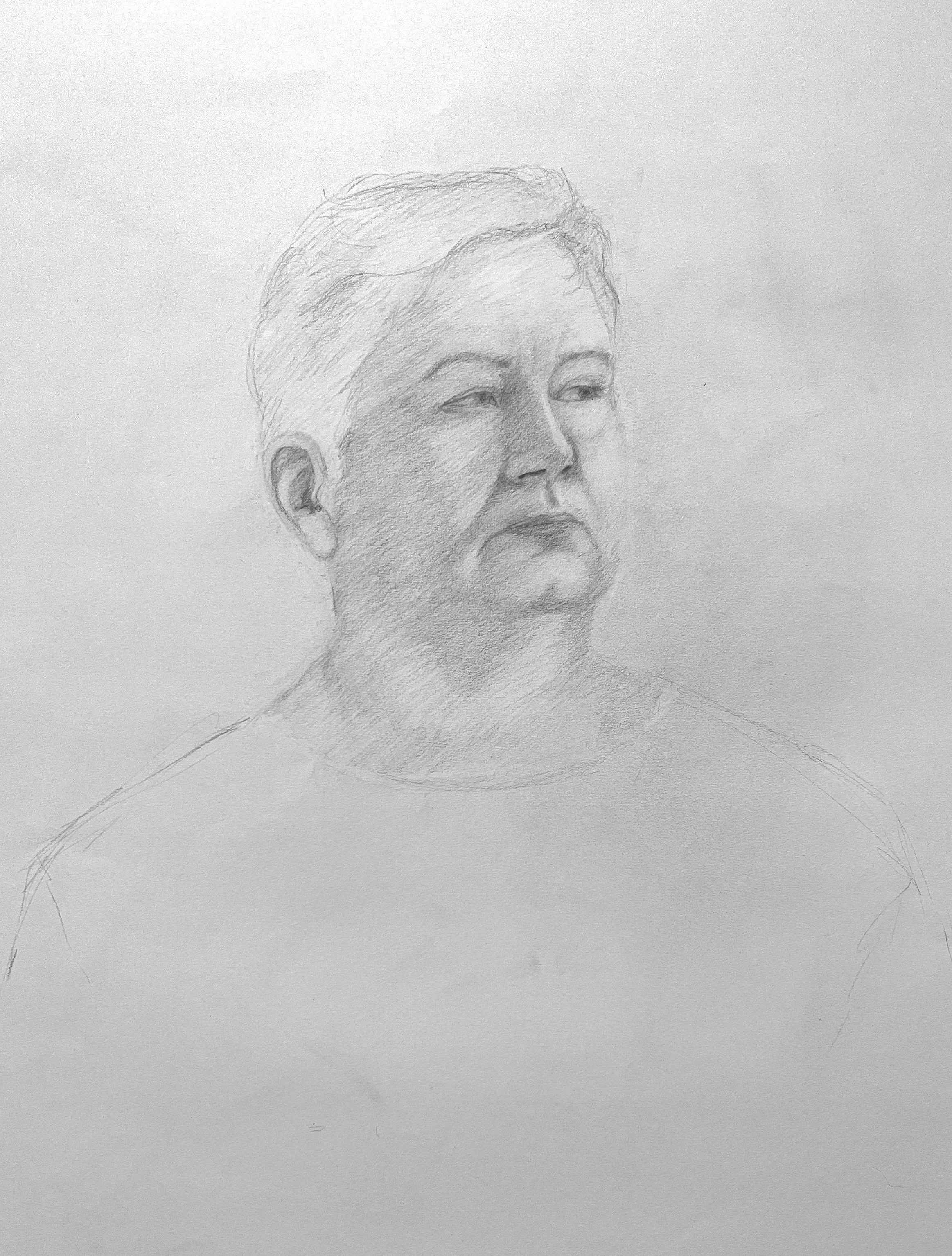 Robin. 3-week graphite drawing. 18 x 24 inches. (2025)