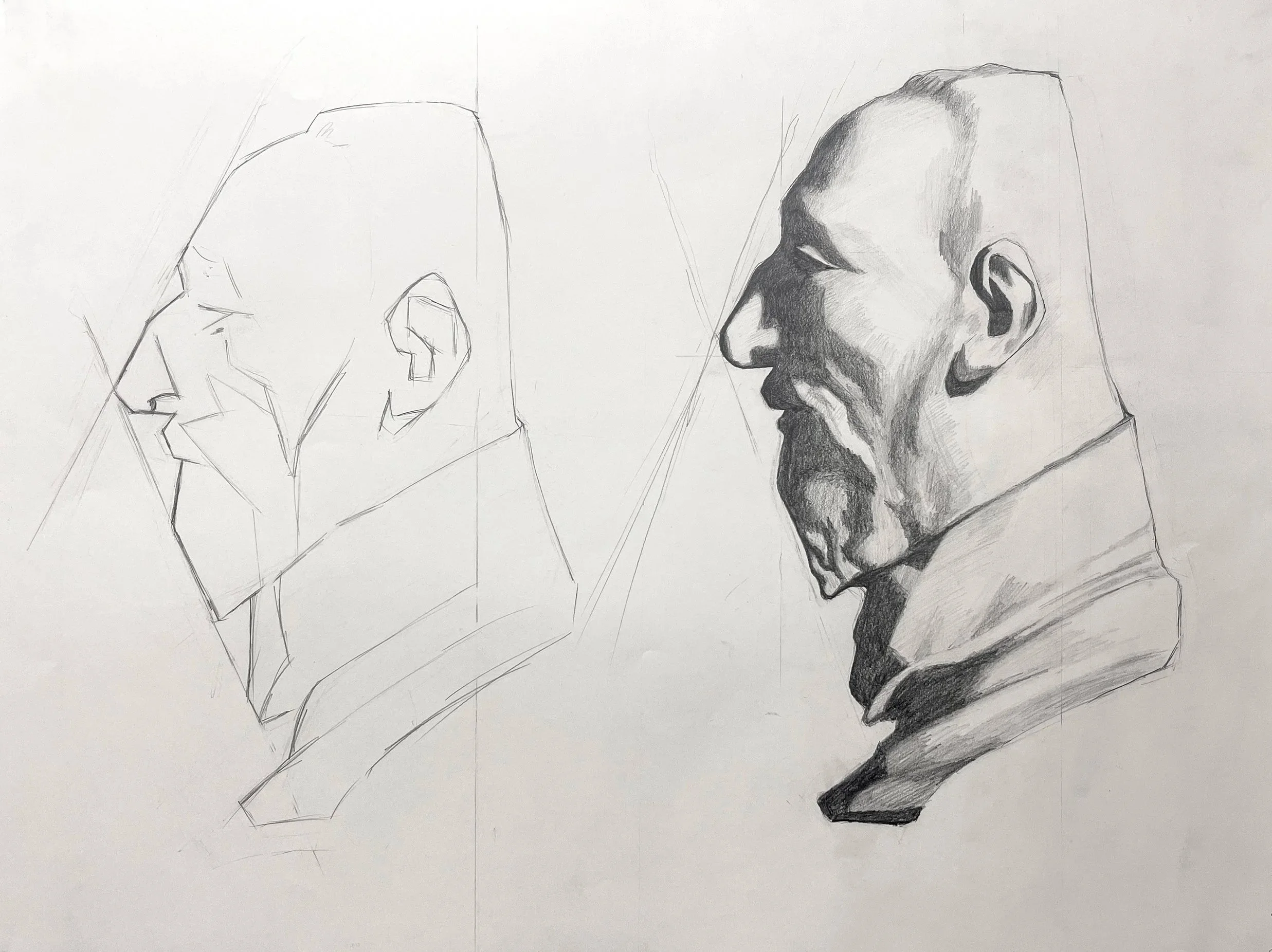 The Cardinal, after Charles Bargue. graphite drawing. 18 x 24 inches. (2025)