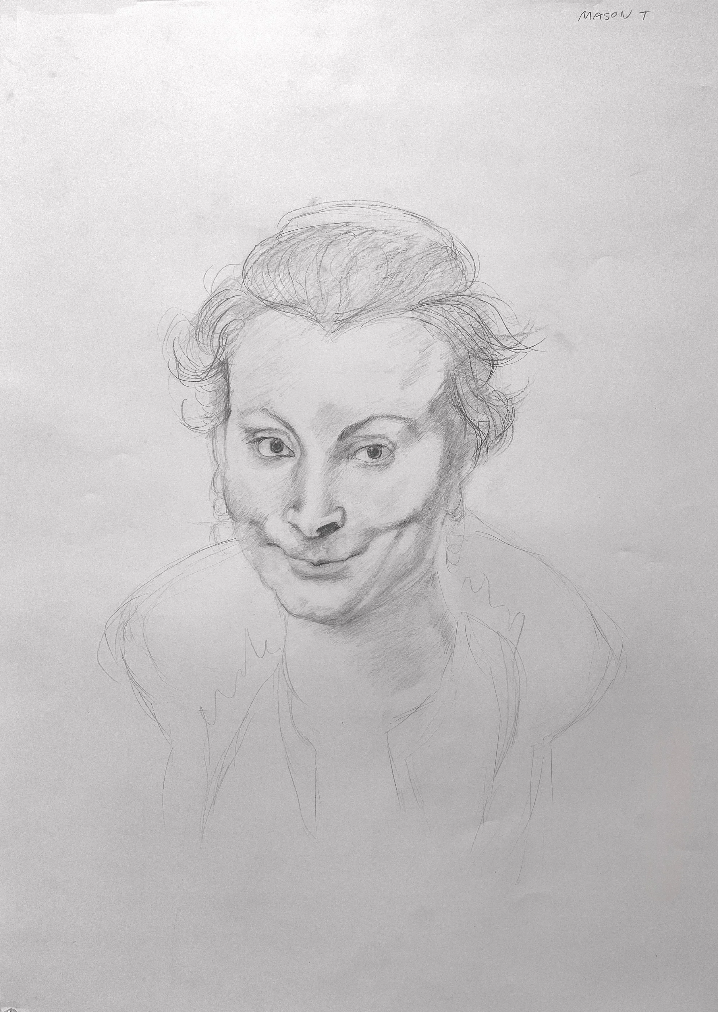 Portrait of Isabella Brant, after Rubens. graphite drawing. 18 x 24 inches. (2025)
