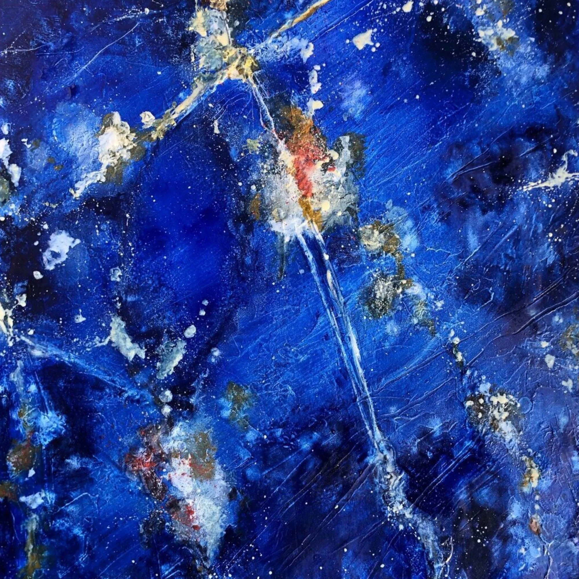 “Lapis” oil on gessoed wooden panel, vinegar, salt, veg. charcoal