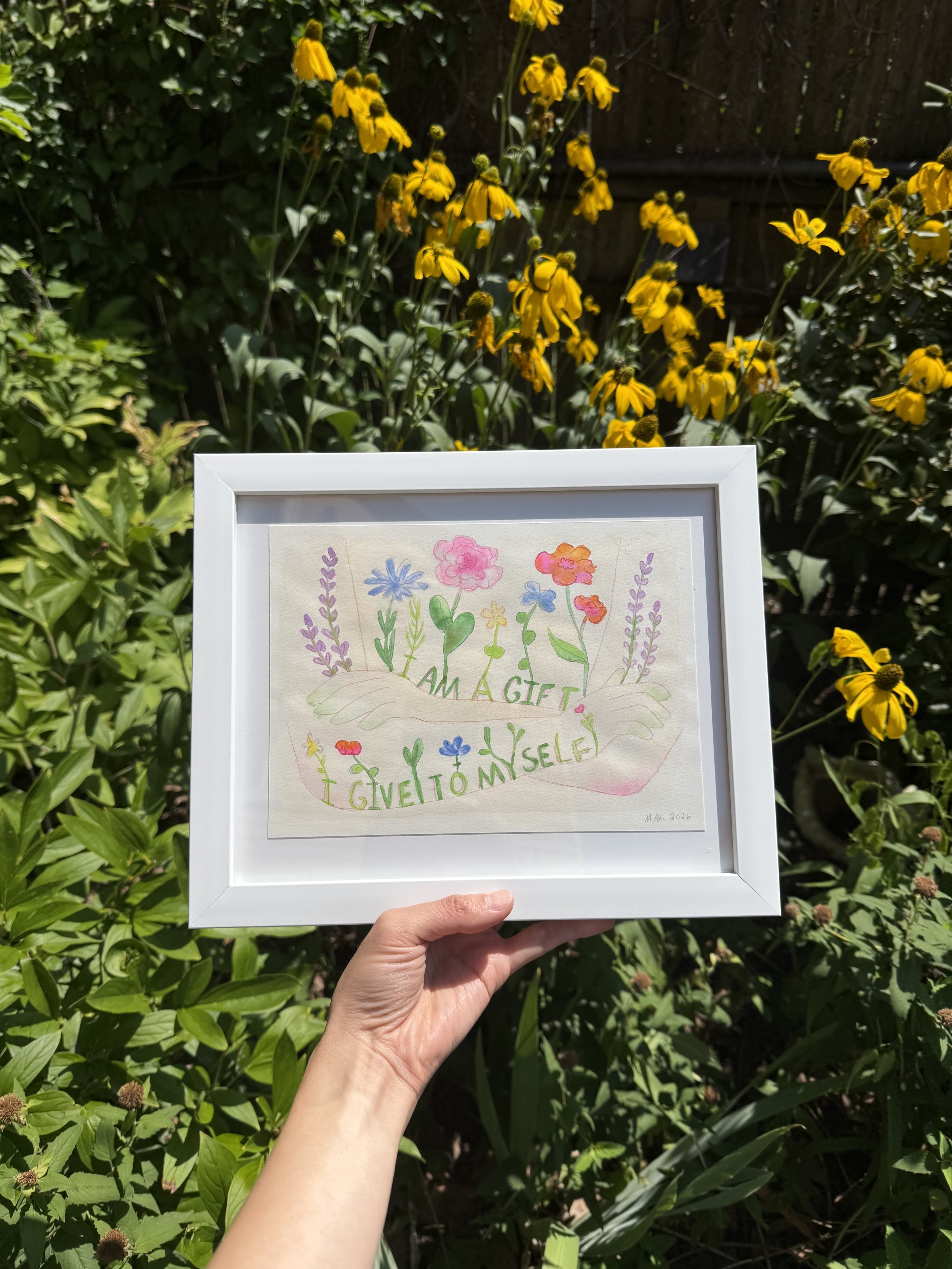I am a gift (Framed Original)