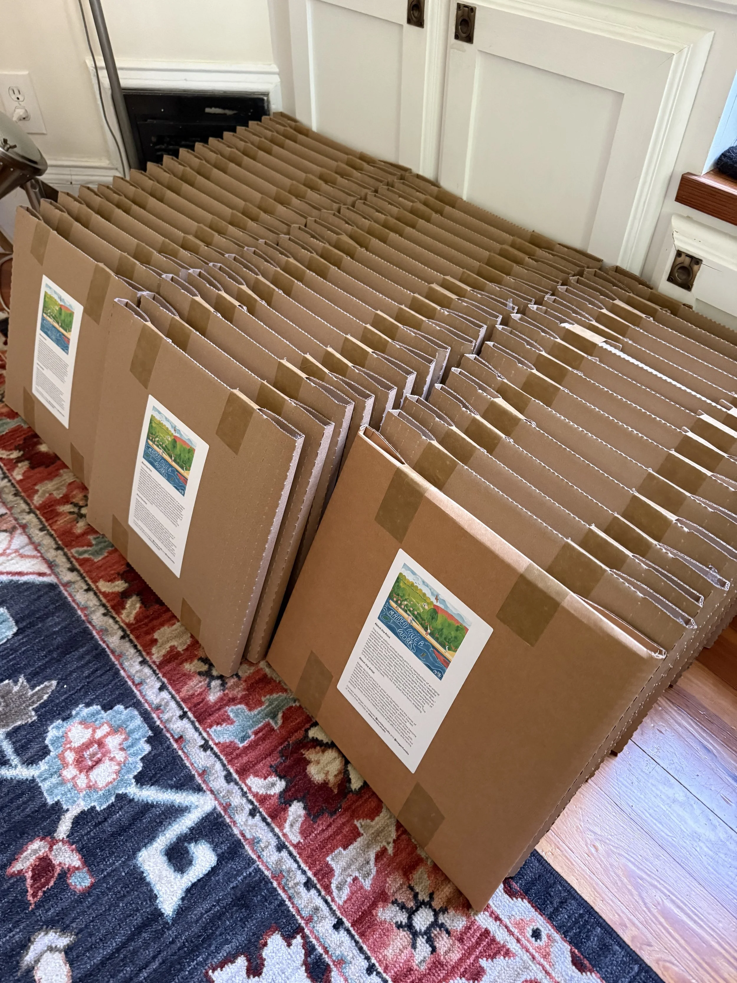 Prints framed and packaged