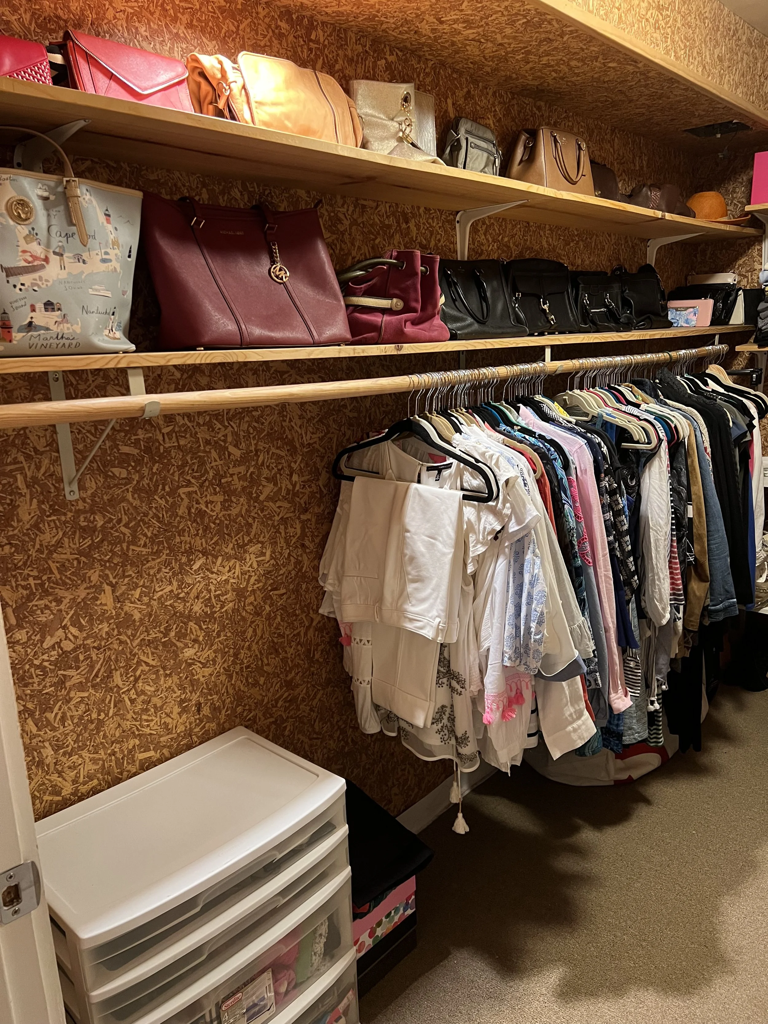 Organized walk-in closet