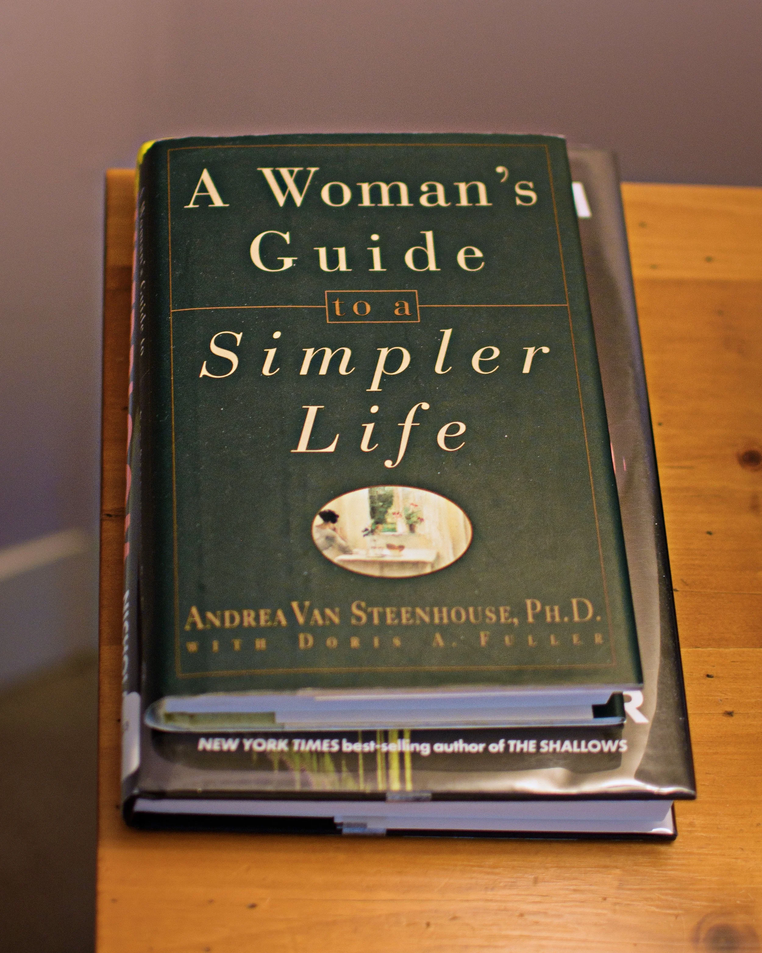 A Women's Guide to a Simpler Life book on nightstand