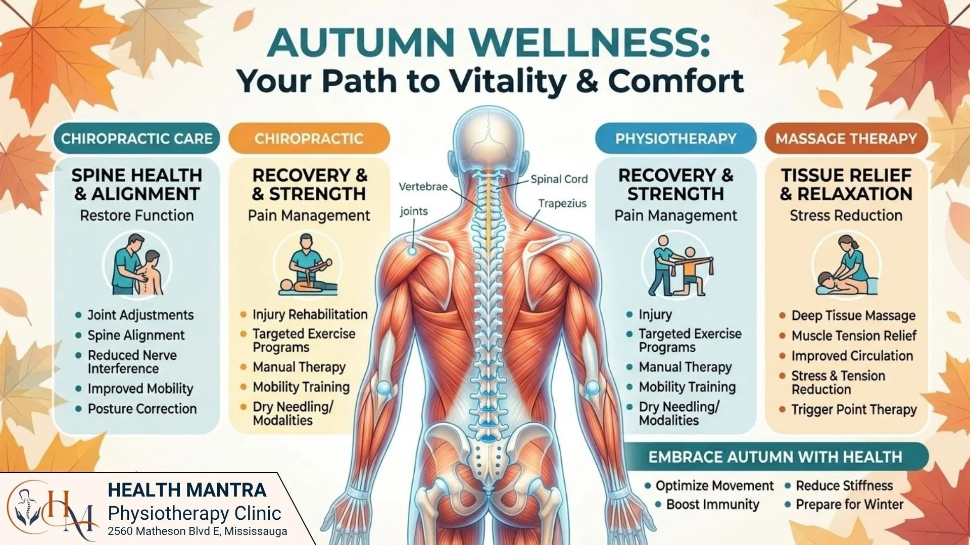Fall Reset: How Physiotherapy, Chiropractic, &amp; Massage Therapy Prepare Your Body for the Cooler Months