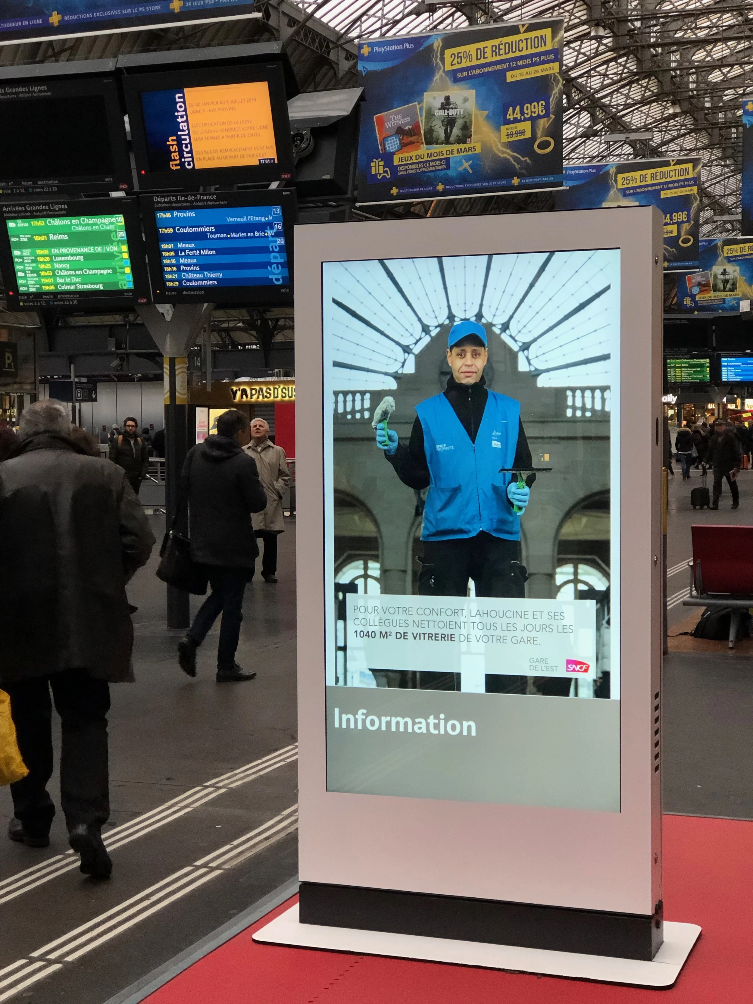 Campagne de valorisation du personnel pour la SNCF - Gare de l'Est.