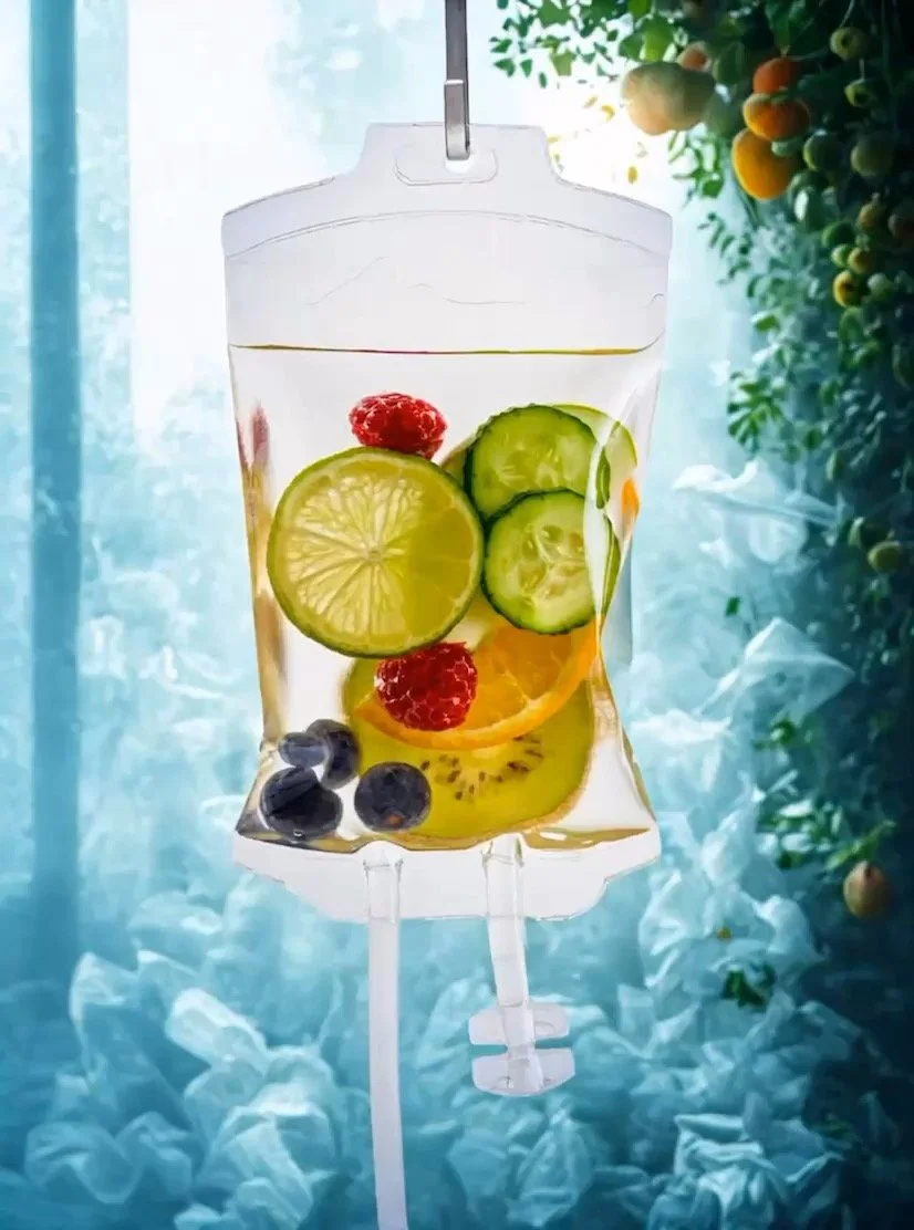 Bag Bar vitamin IV cocktail bag with fresh citrus fruits, mobile IV hydration therapy Monmouth County NJ