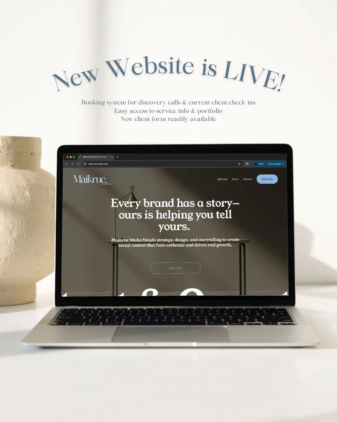 Our digital home is LIVE!✨ Whether you want to book a discovery call, view our work or learn about our story and services, maikruemedia.com is your one-stop shop to beginning your social media excellence journey🤯
