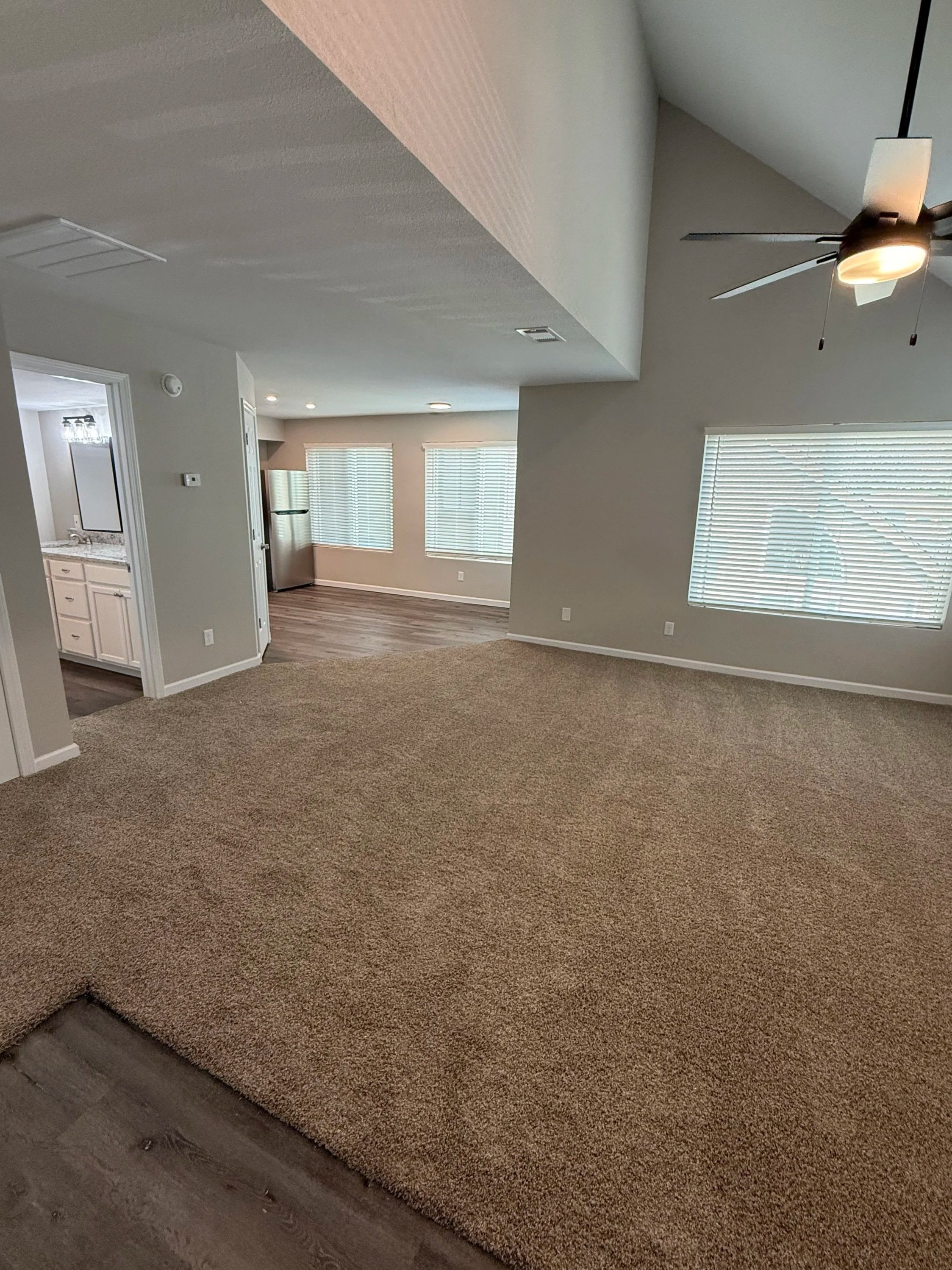 Living room with high ceilings