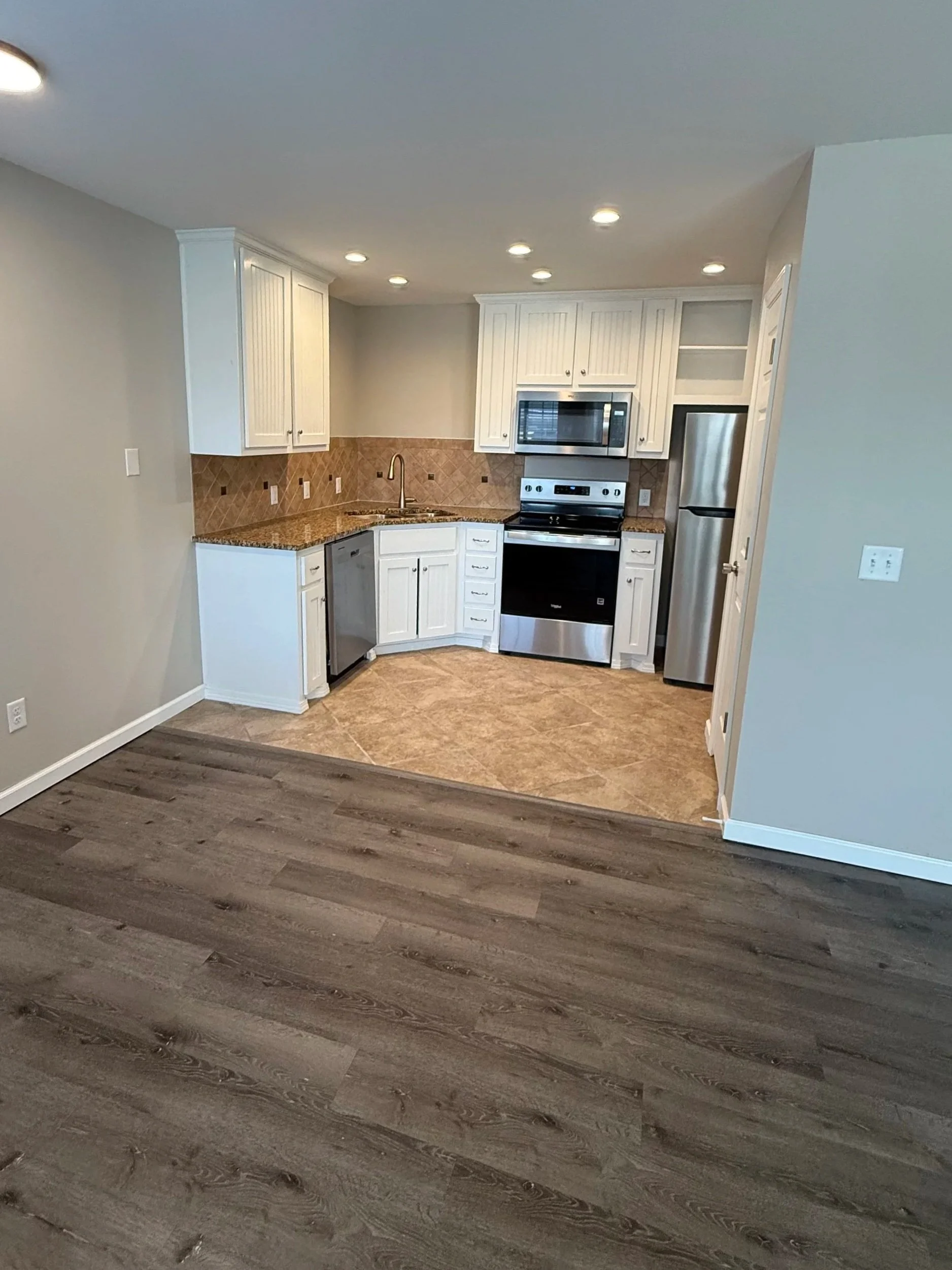 Open concept kitchen and living area