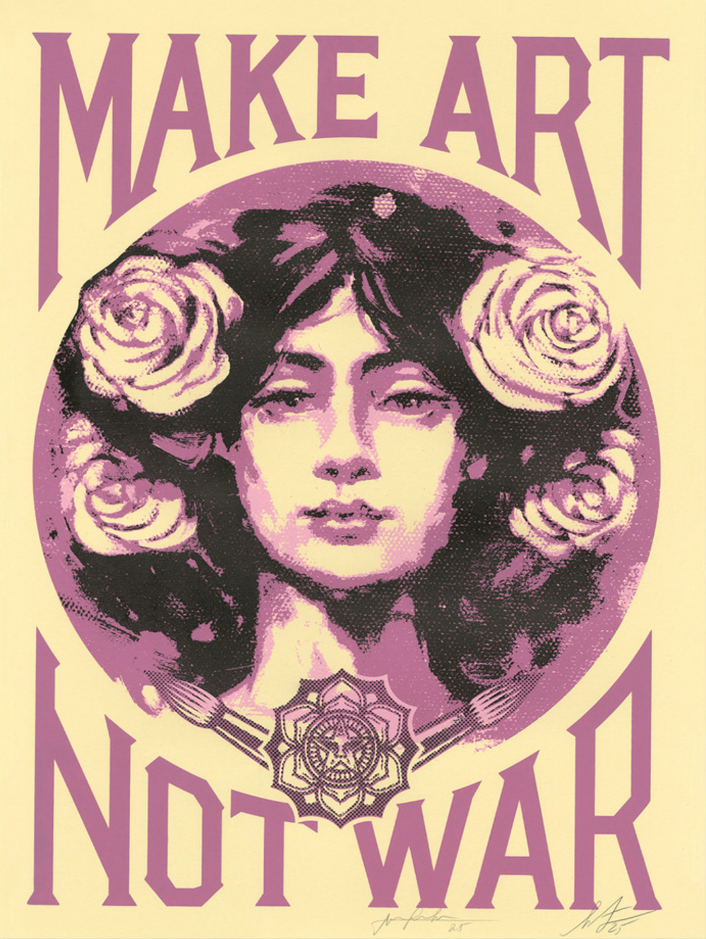 Shepard Fairey/Obey + Alfredo Gonzalez/Dofre 'Make Art Not War' (Cream) Print Release Details