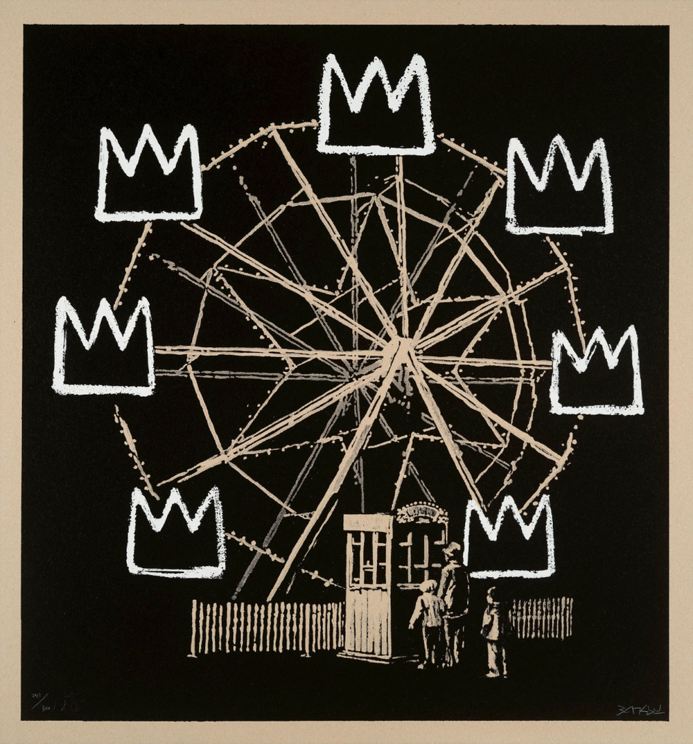 Banksy 'Banksquiat' (Grey) Print Up For Auction