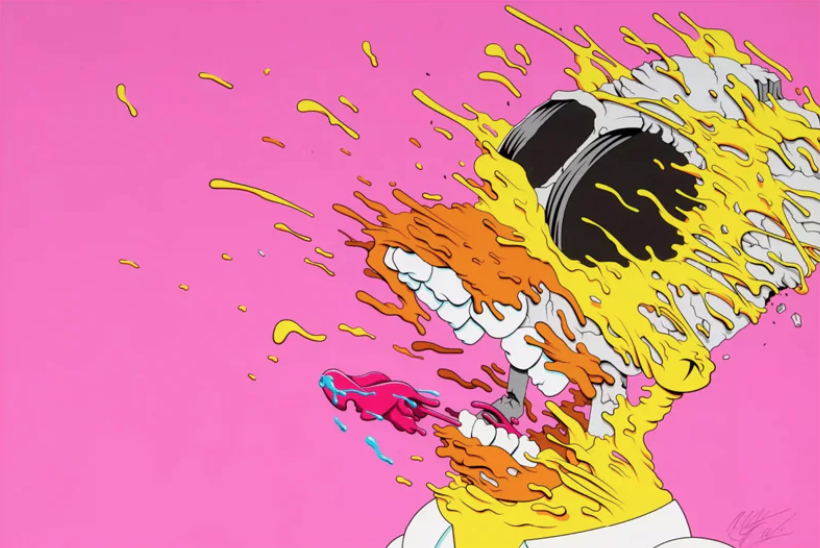 Mat Gondek 'Deconstructed Homer' Pink Cocaine Print Available