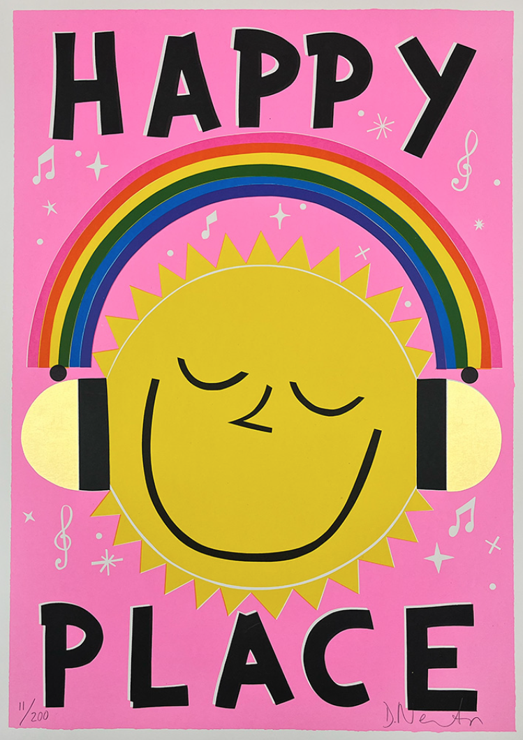 David Newton 'Happy Place' (Bubble Gum) Print Available