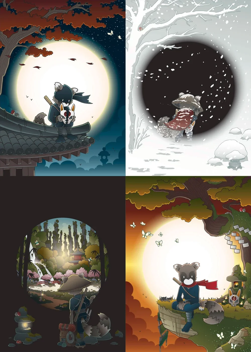 Huck Gee 'Fall, Winter, Spring, Summer - The Long Year' Prints Available