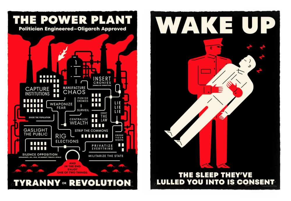 Cleon Peterson 'The Power Plant' + 'Lulled To Sleep' Prints Available