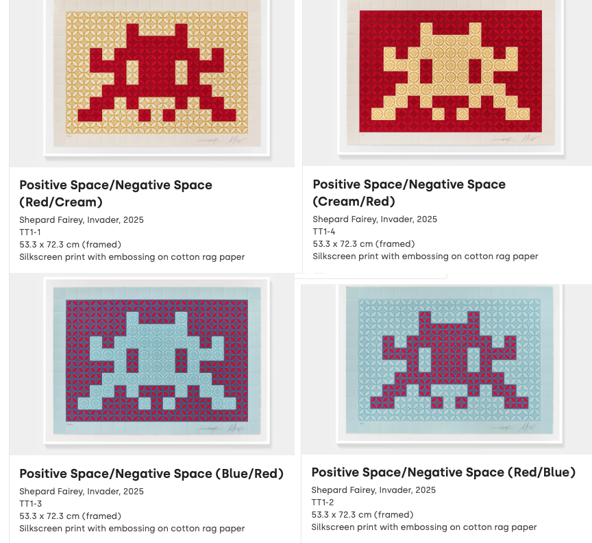 Shepard Fairey + Invader 'Positive Space/Negative Space' Prints Application Open