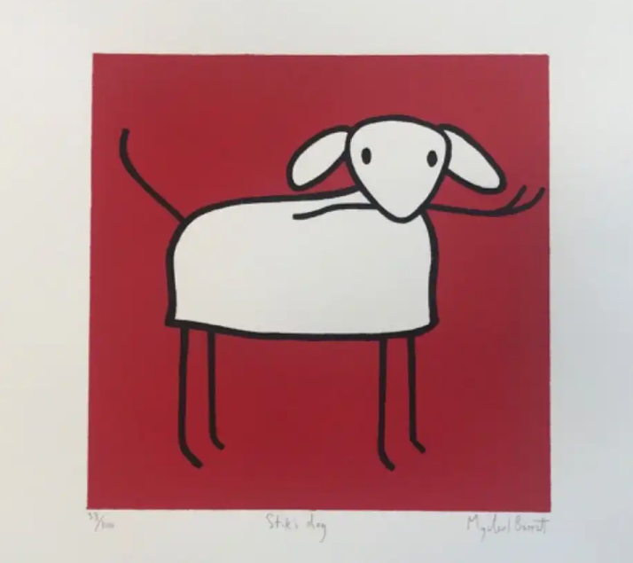 Mychael Barratt 'Stik's Dog' Print Available