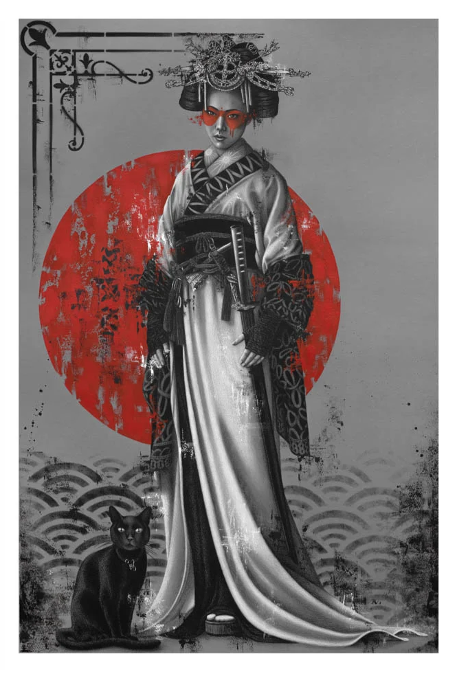 FinDac 'Kurai Neko Red' Print Available
