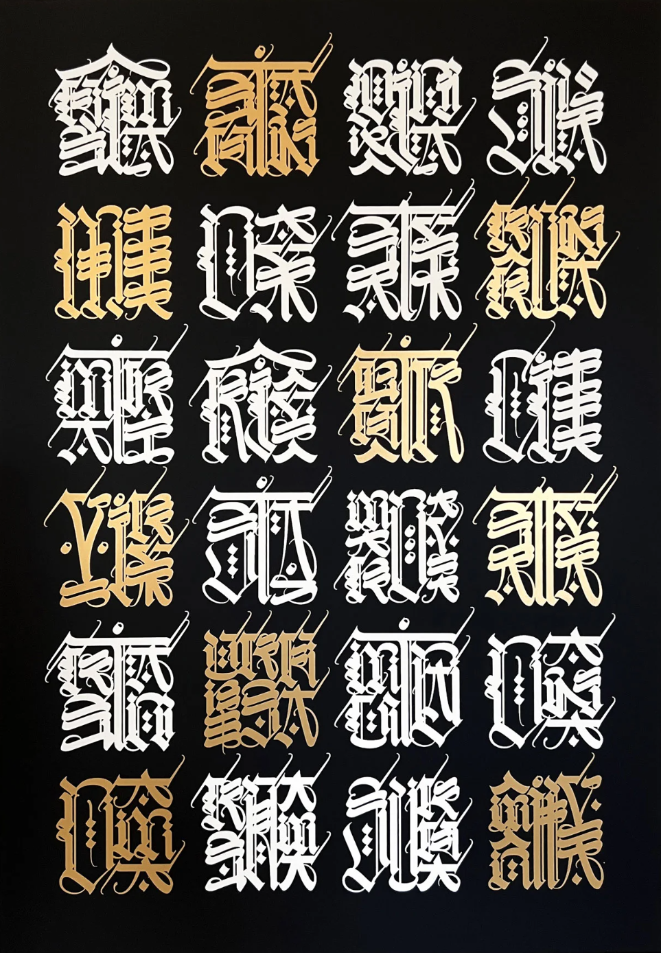 Cryptik '24 Virtues' Black/Gold Prints Available