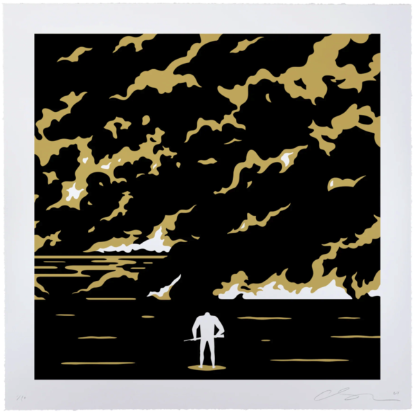 Cleon Peterson 'Fire In The Night' GOLD Print Available