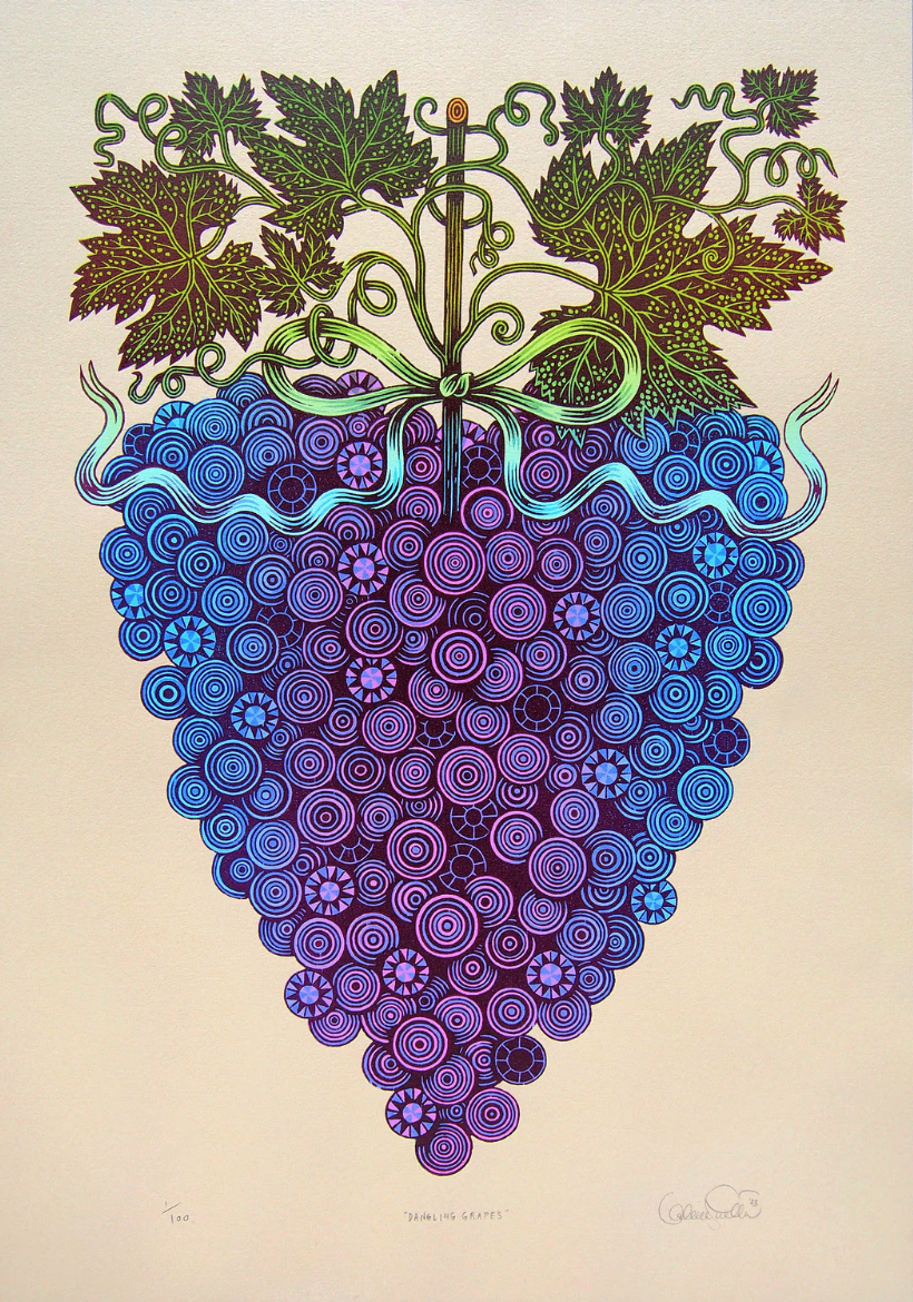 Valerie Lueth 'Dangling Grapes' Print Pre-Order Available