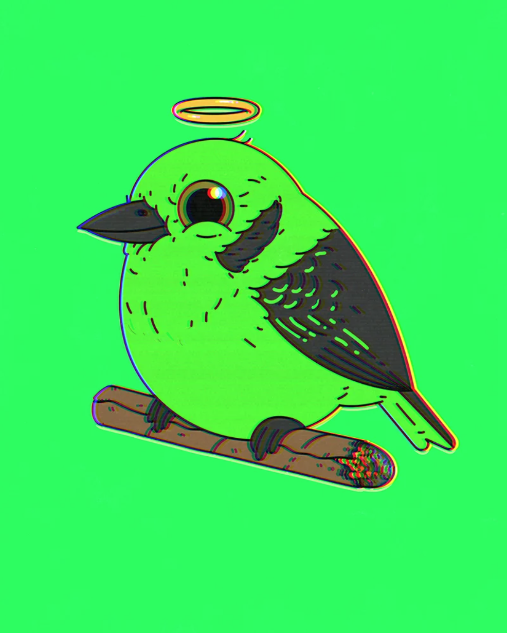 Mike Mitchell 'Green Tanager' Saturday Morning Print Available