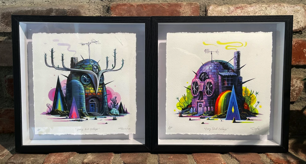 Jeff Soto 'Cozy Owl' + 'Cozy Skull' Prints Available