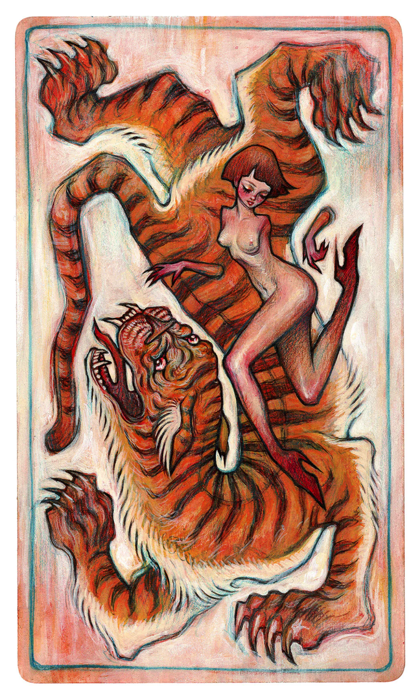 Audrey Kawasaki 'Tiger + Girl' Print Available