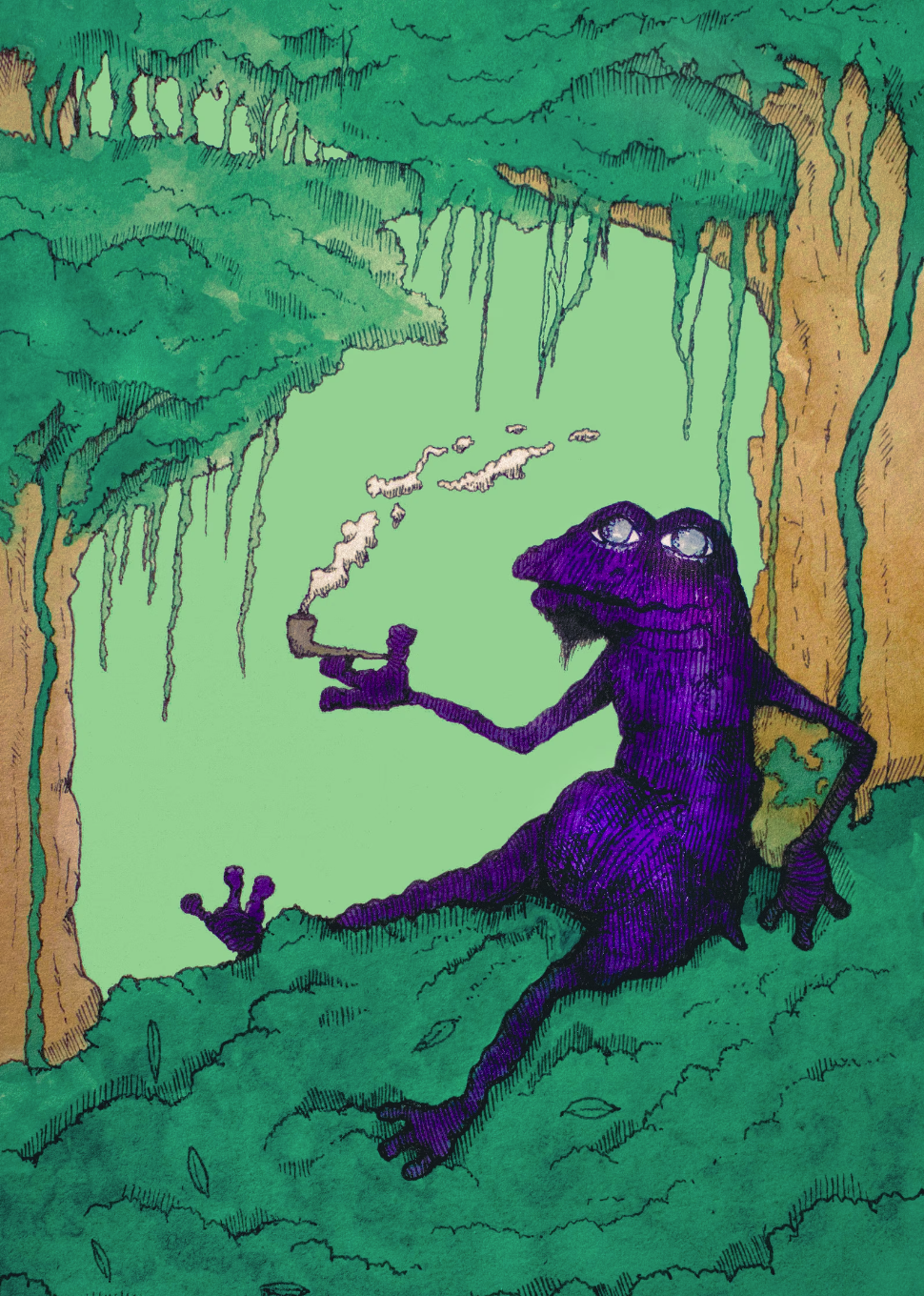 Trevor Brighton 'The Chillest Frog In The Forest' Print Available