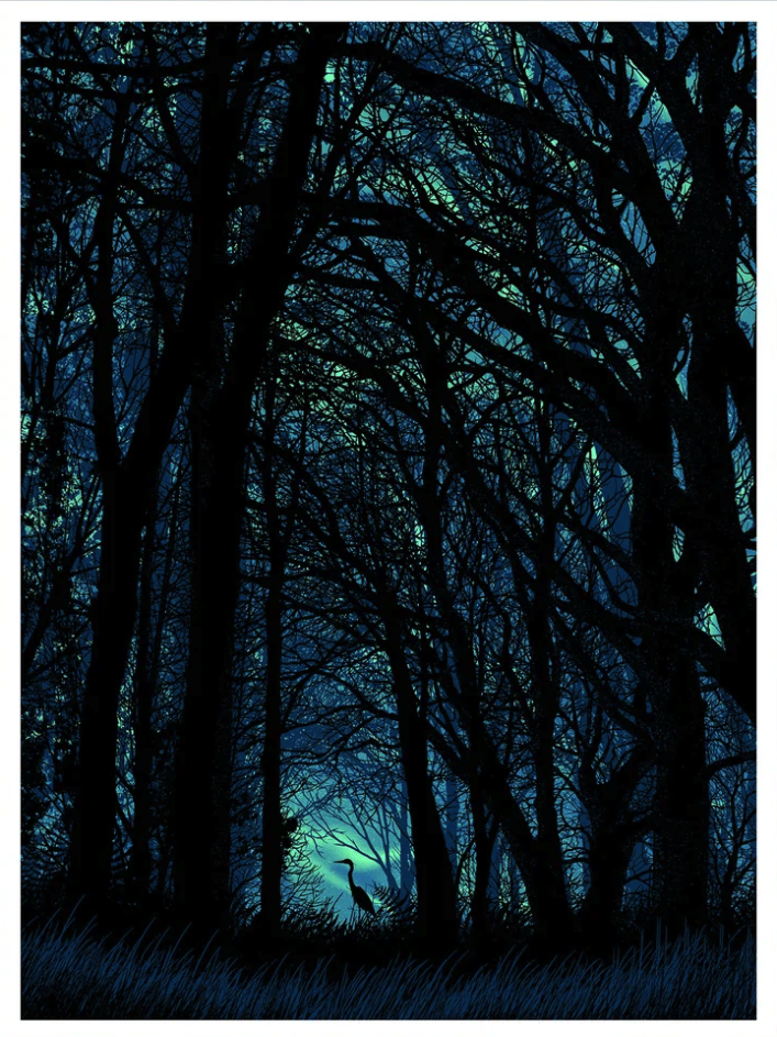 Dan McCarthy 'Heron In The Wood' AURORA Edition Available