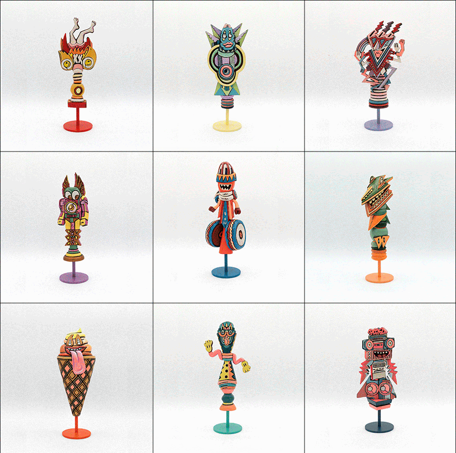 Faile 'Joysticks' Sculptures Available