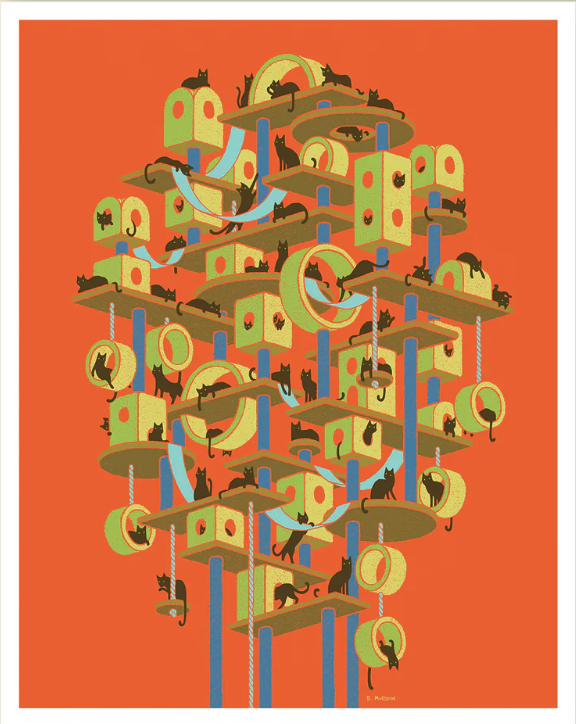 Dan Murdoch 'Cat Condos' Print Available