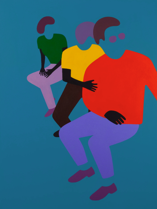 Dana Bell 'Three Stacked Look To Right' Painting Available