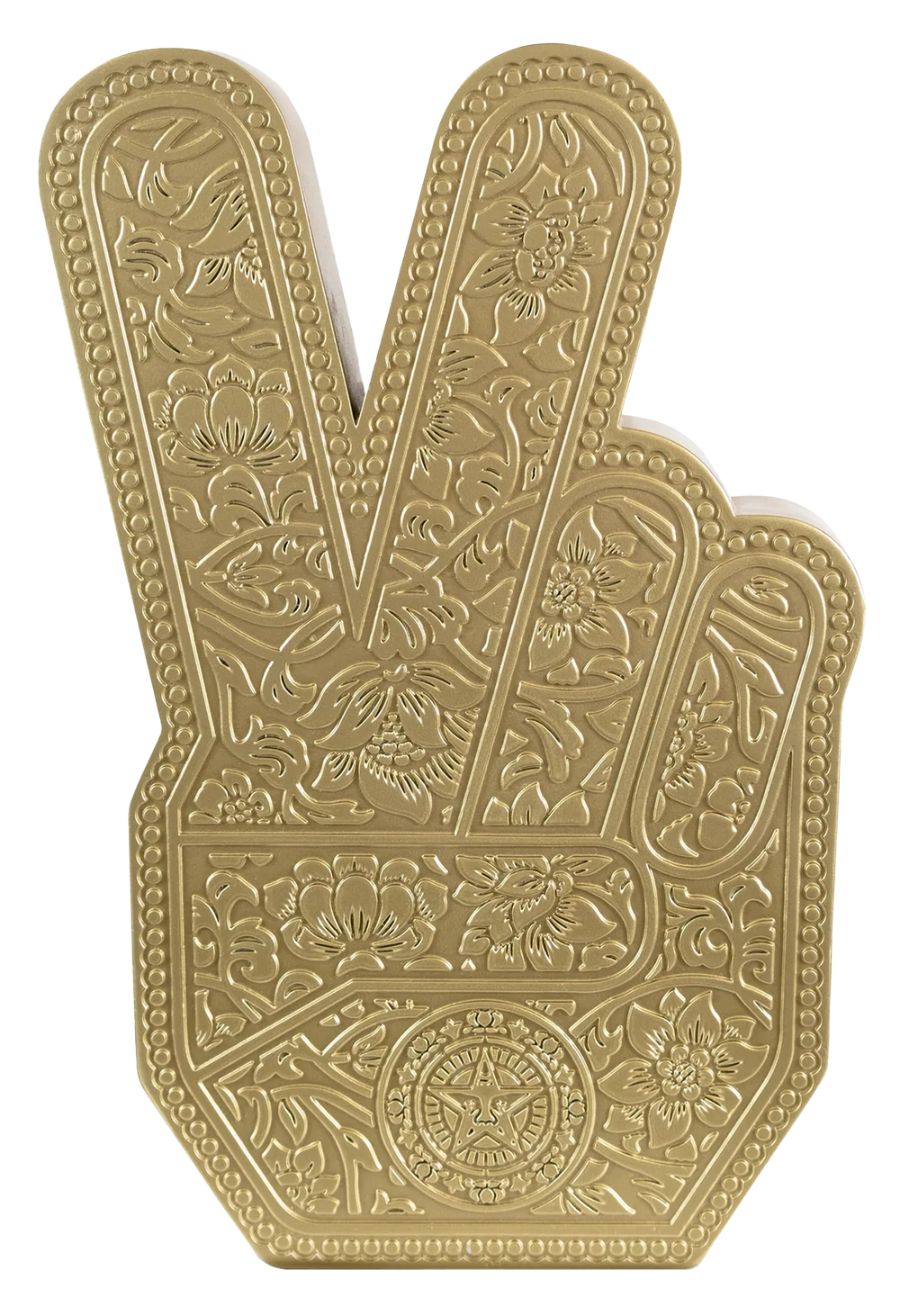 Obey 'Peace Fingers' GOLD Sculpture Availabl