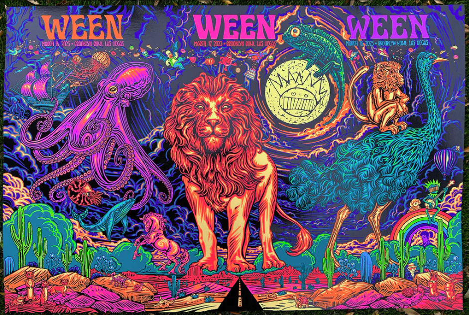Todd Slater 'Ween 3 Nights In Las Vegas' Uncut Print Available