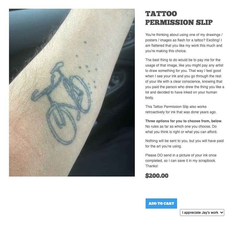 Jay Ryan 'Tattoo Permission Slip' Cash Grab Is A Joke Right??