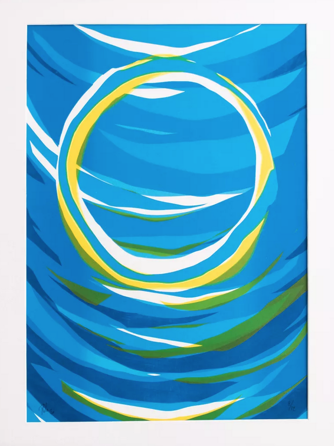 Marcus Gavin 'Gold Circle On Blue' Print Available