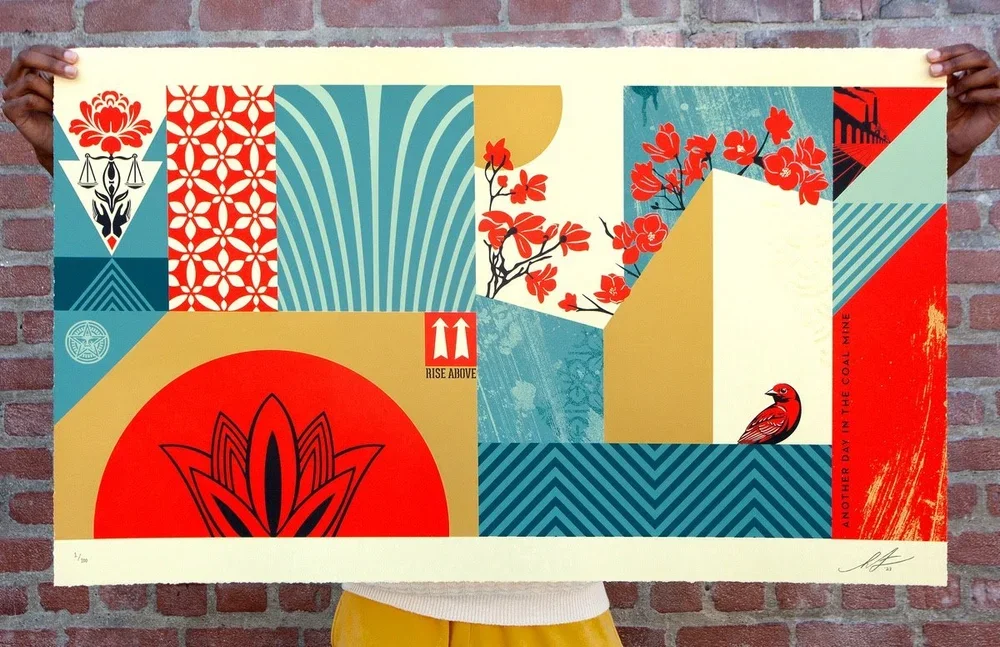 Obey 'Another Day In The Coal Mine' Large Format Print Available