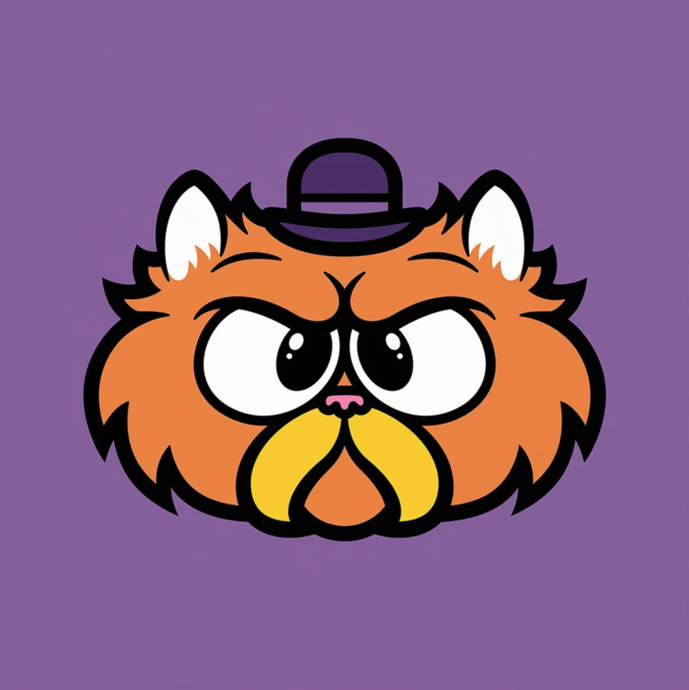 Matt Douglas 'Mad Grumpy Persian Cat In Hat' Print Available