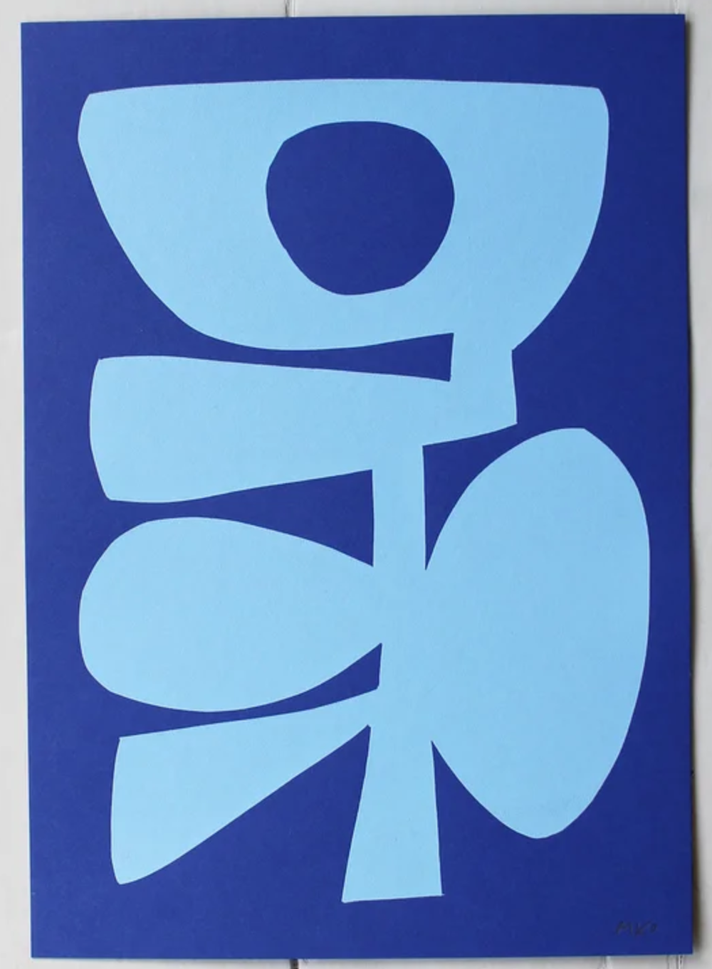 Mark Wheatley 'Abstract Flower' Blue Print Available