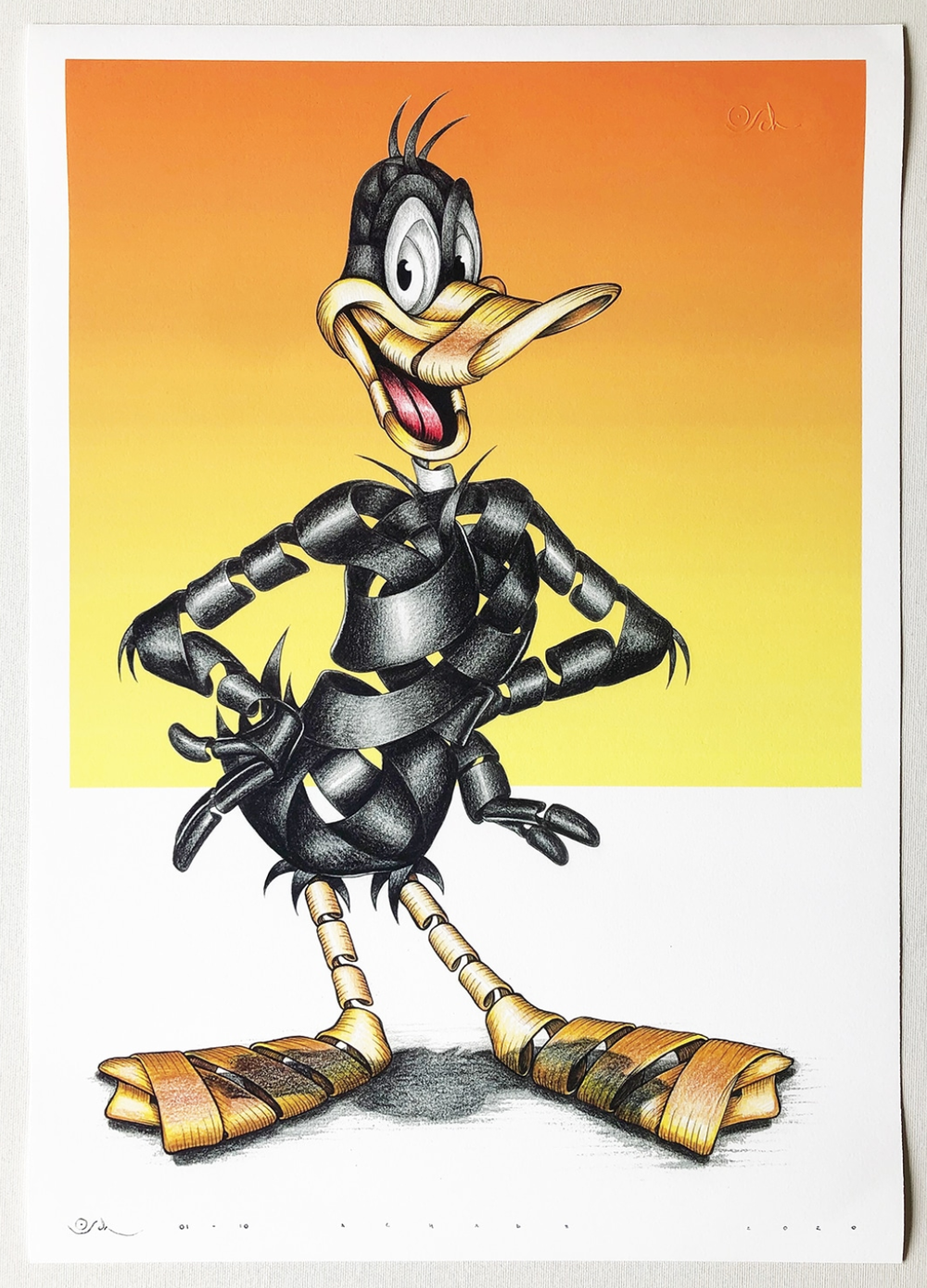 Otto Schade 'Daffy Duck' Orange Print Available