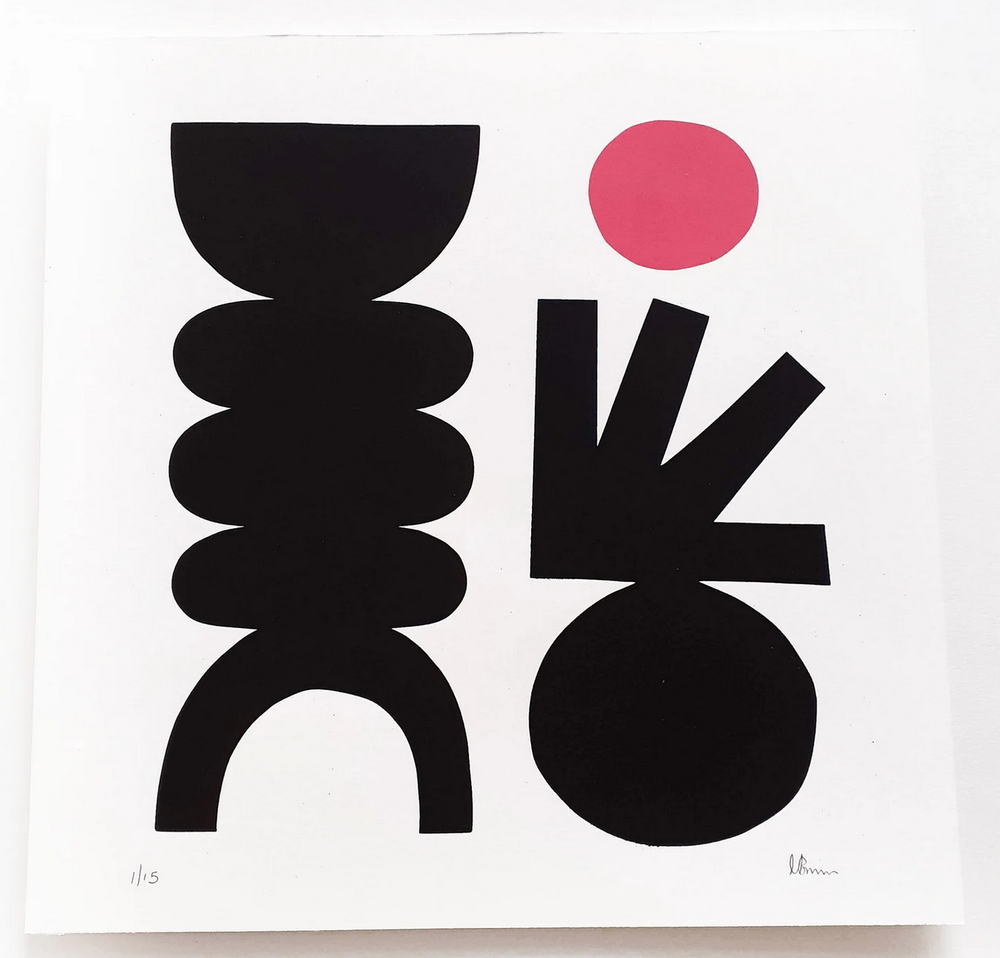 Hannah Brown 'Black And Pink Dot' Print Available