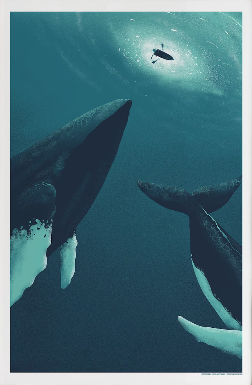 Alex Hanke 'Hero Whales 2' Print Available