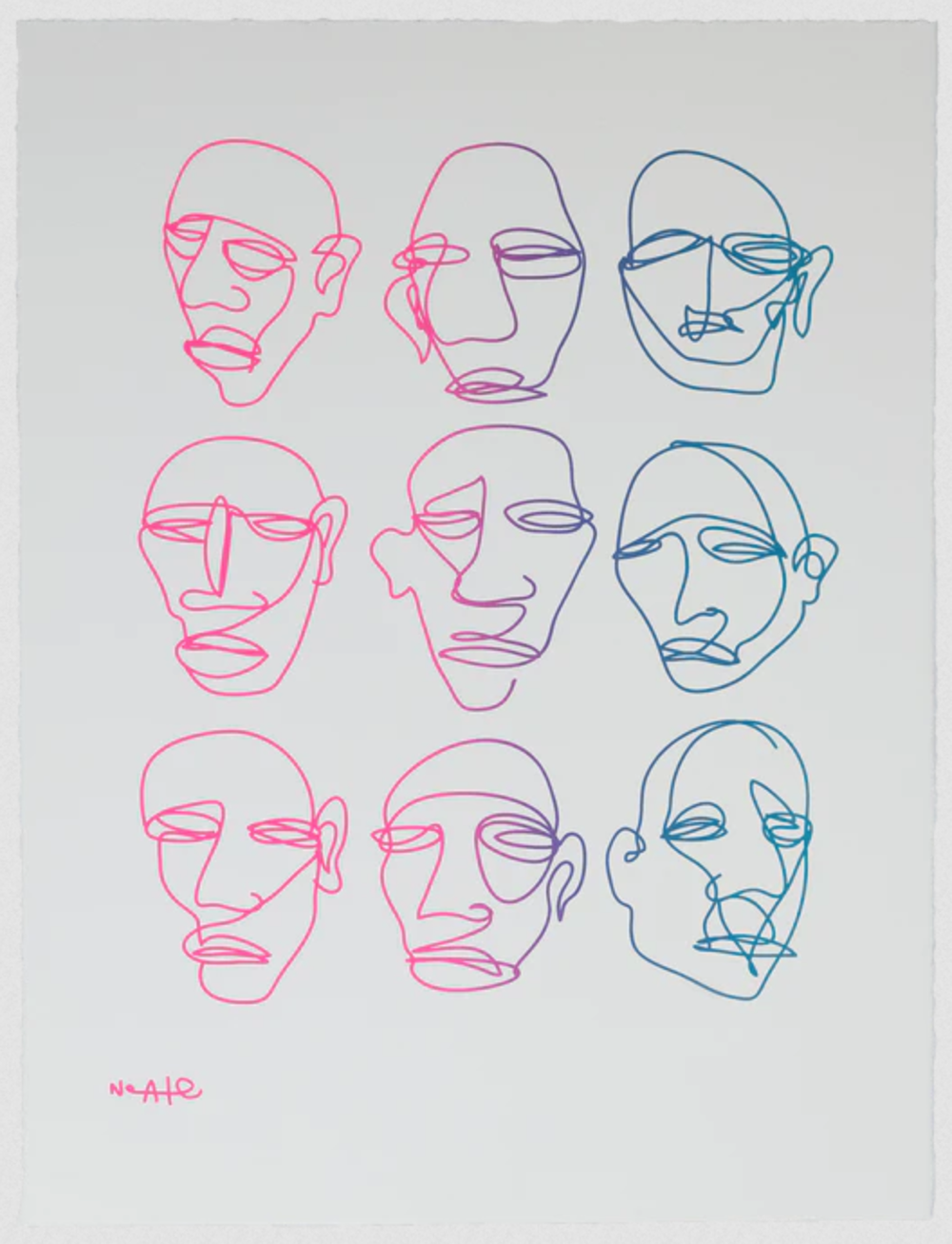 Adam Neate 'Faces' Single Line Prints Available